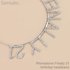 Semato glitter sash full length with readable FINALLY 21 message for photos