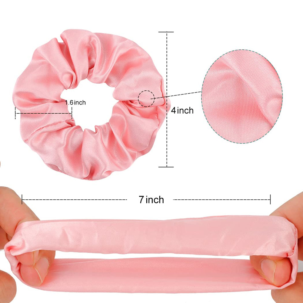Semato scrunchies worn by bridesmaids illustrating coordinated party favor look