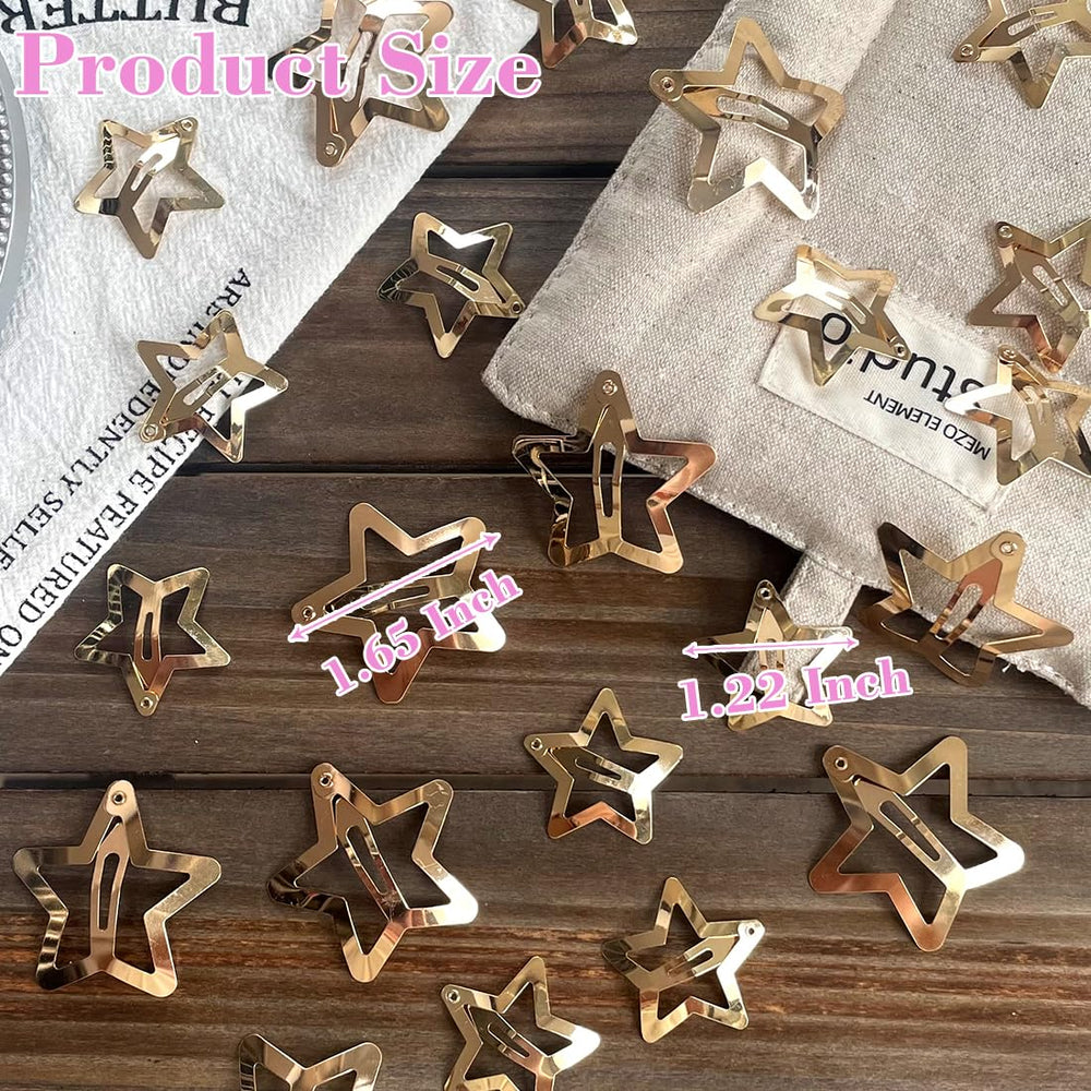 Seneeel clip close-up showing star detail and polished gold finish