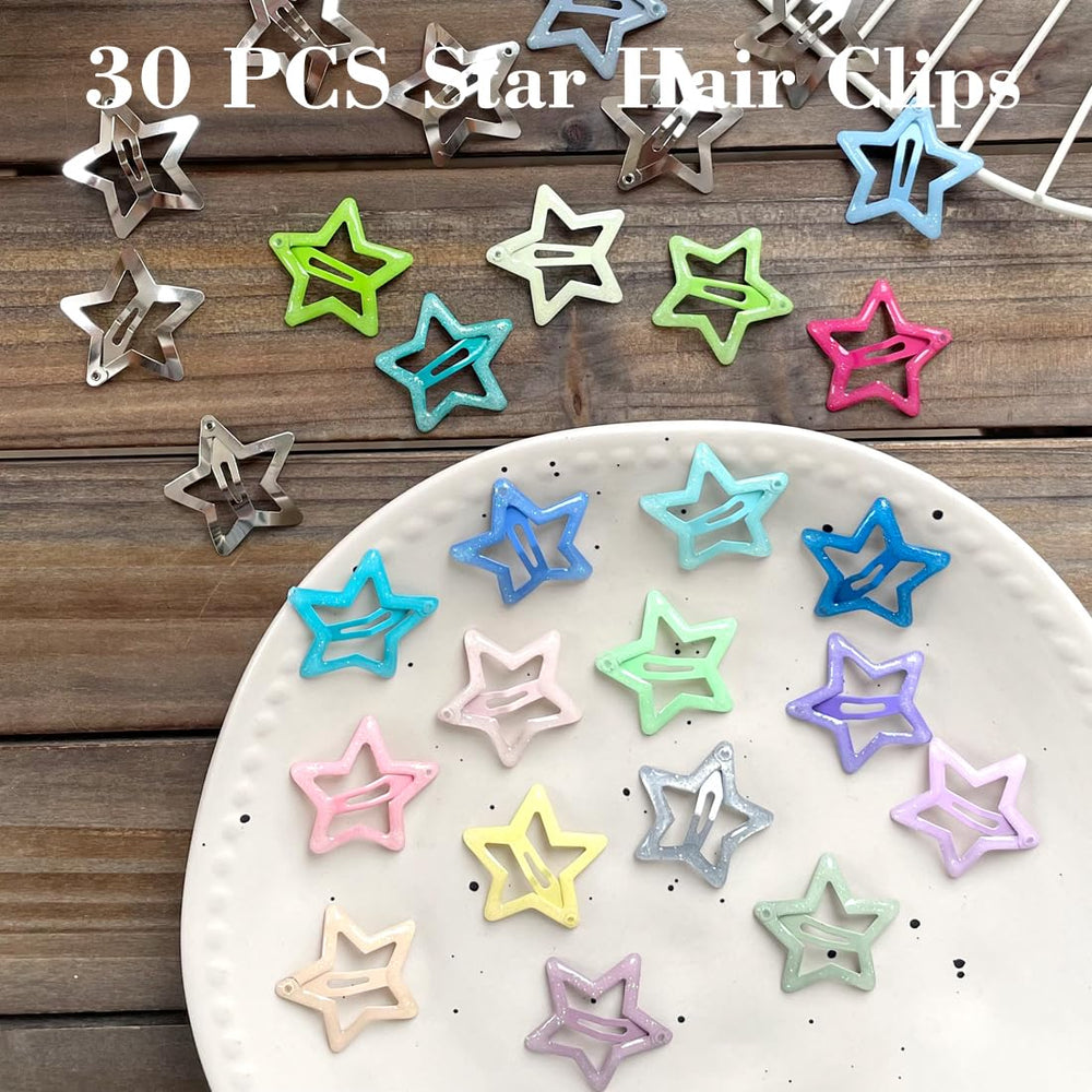 Seneeel clustered star clips on a braid adding decorative sparkle and detail