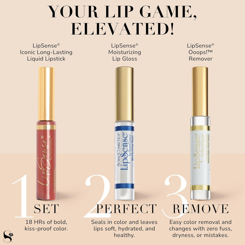 SeneGence LipSense size comparison next to a coin showing compact tube for on-the-go convenience