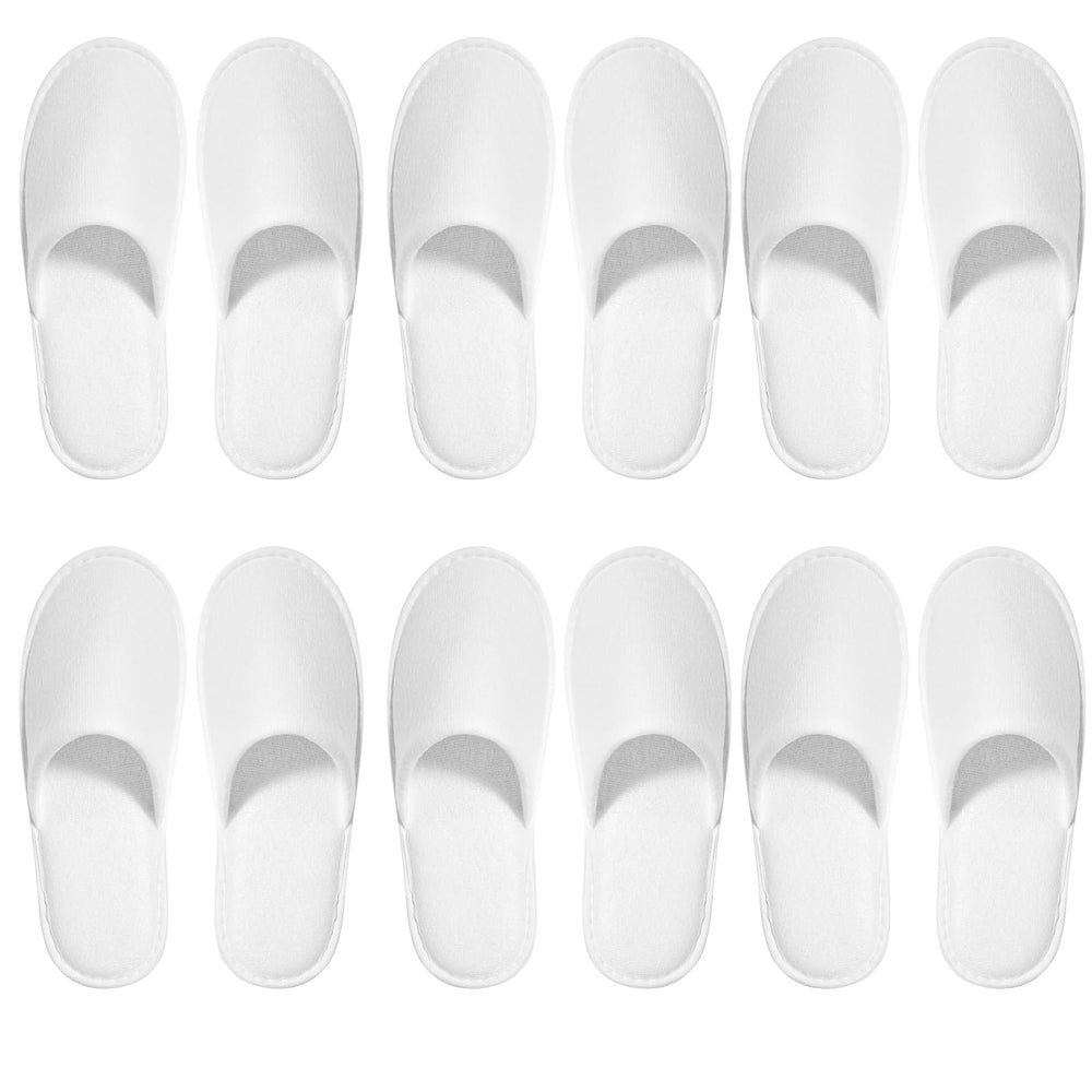 SENJUNSAFE front pack of six pairs showing clean guest-ready slippers and convenience