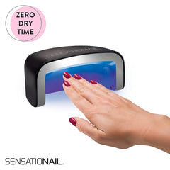 Sensationail base and top coat bottle label highlighting long-lasting shine