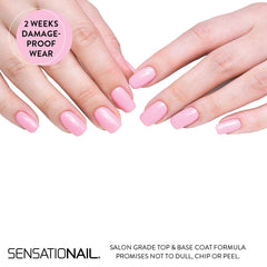 Sensationail primer bottle close-up showing texture and adhesion benefit