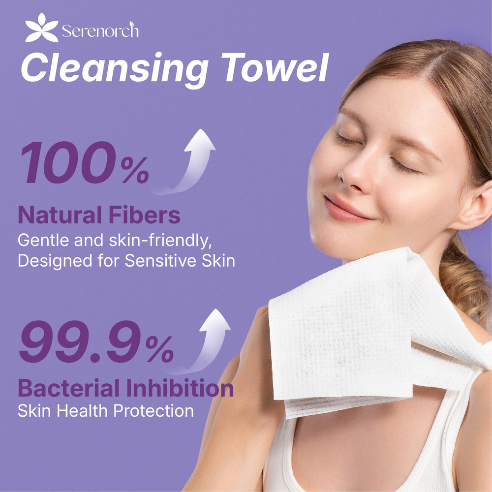 Serenorch expanded towel flat showing full 10 by 12 inch absorbency