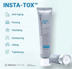 Serious Skincare open bottle with visible serum drop showing easy targeted application