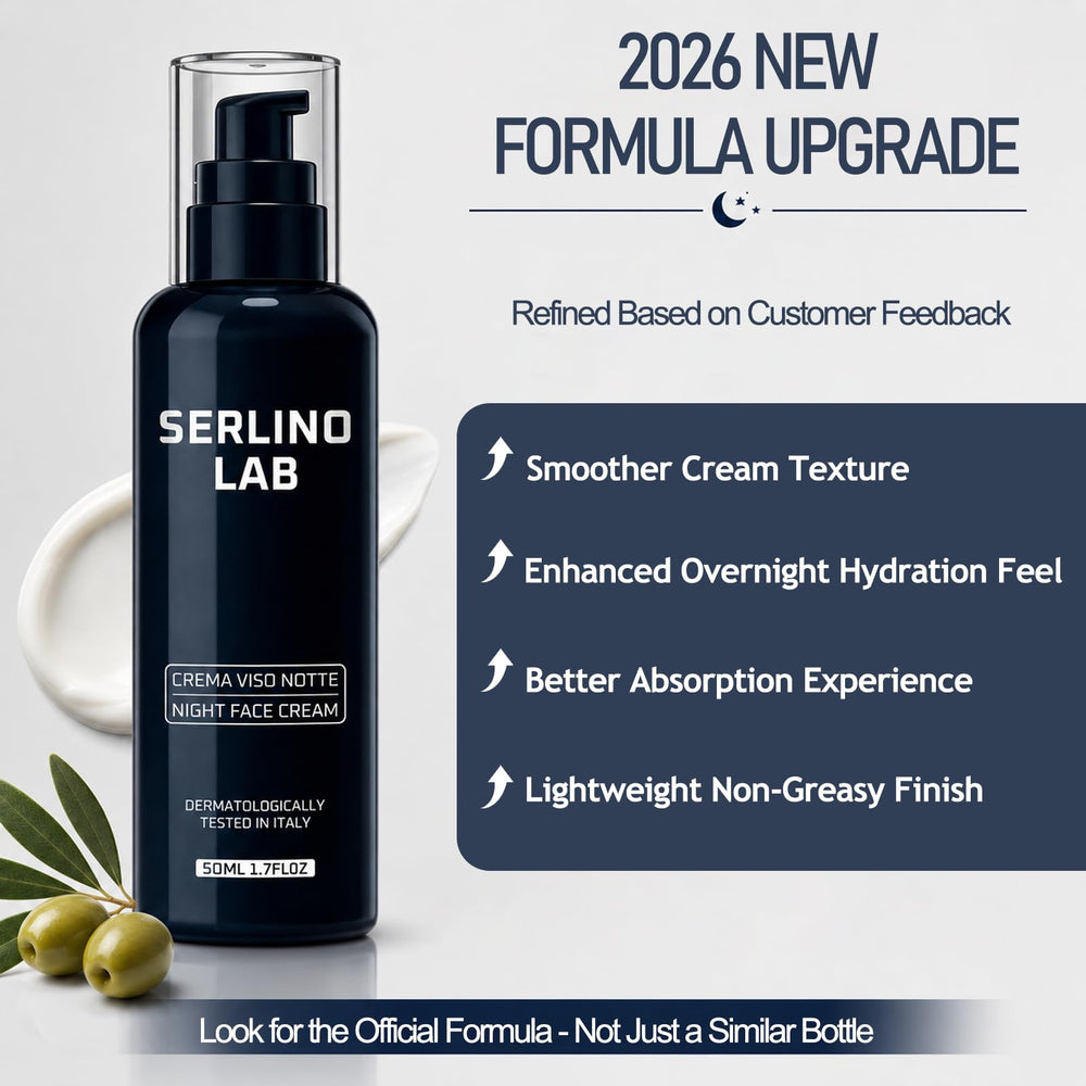SerlinoLab jar open showing creamy texture, highlights lightweight absorption benefit