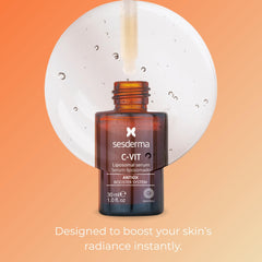 Sesderma C-VIT serum texture close-up demonstrating lightweight, hydrating consistency