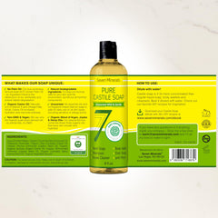 Seven Minerals bottle on bathroom shelf illustrating gentle daily use