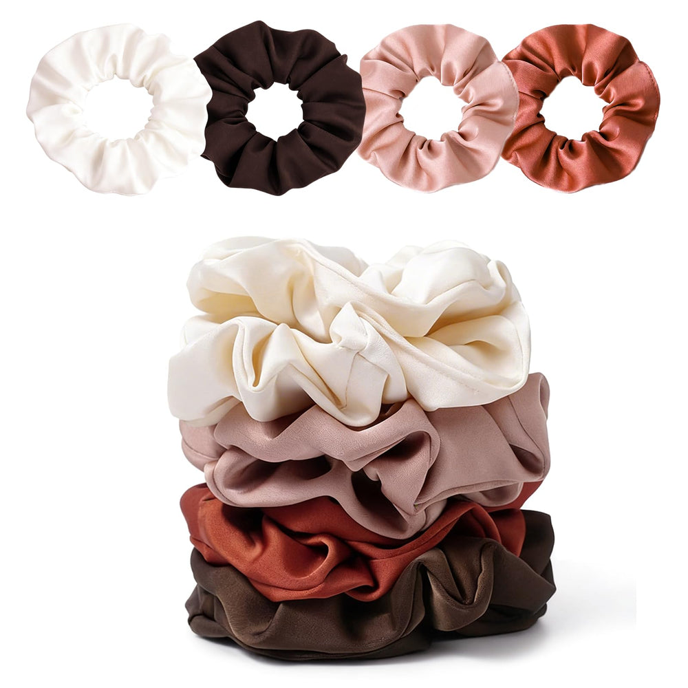 SEVEN STYLE flatlay gift-ready set showing eight scrunchies ideal for gifting