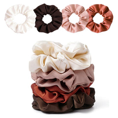 SEVEN STYLE flatlay gift-ready set showing eight scrunchies ideal for gifting