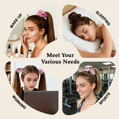 SEVEN STYLE scrunchie styling a messy bun for gentle, secure hold