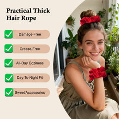 detail of SEVEN STYLE elastic core inside scrunchie, secure comfortable hold