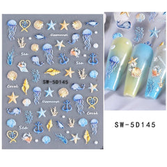Sevgob purple jellyfish sheet detail showing colorful motifs for standout nails