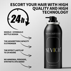 SEVICH before and after hair showing fuller-looking coverage effect