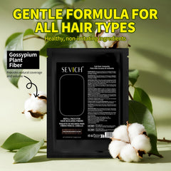 SEVICH fibers used in morning styling for quick, natural coverage