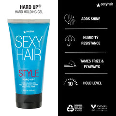 SexyHair travel tube in hand showing compact size for on-the-go convenience