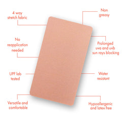 Shade Patch next to a hand for scale showing patch size and easy use
