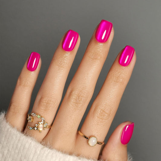 SHANGMENG front packaging showing hot pink cat eye nails and kit contents benefits quick start