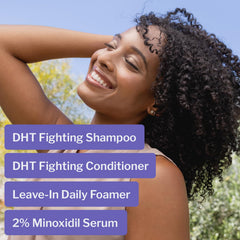 Shapiro MD 2% minoxidil bottle close-up illustrating targeted application