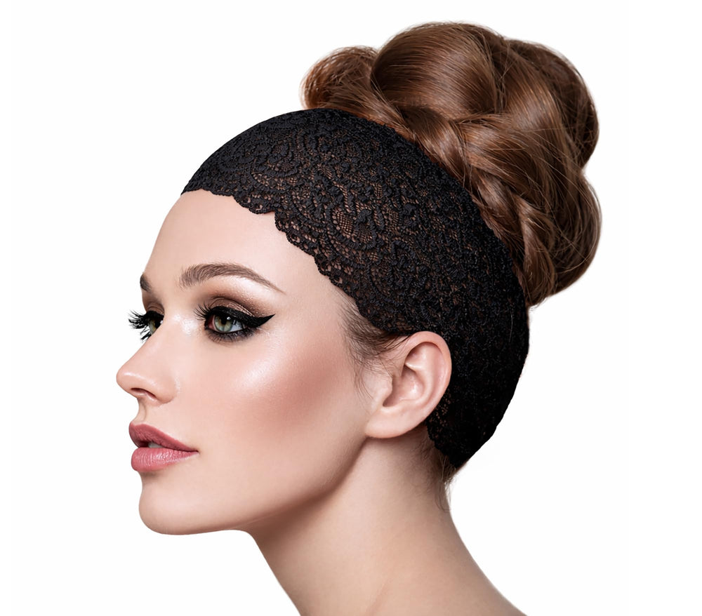 ShariRose stretch lace shown on hand illustrating flexible fit