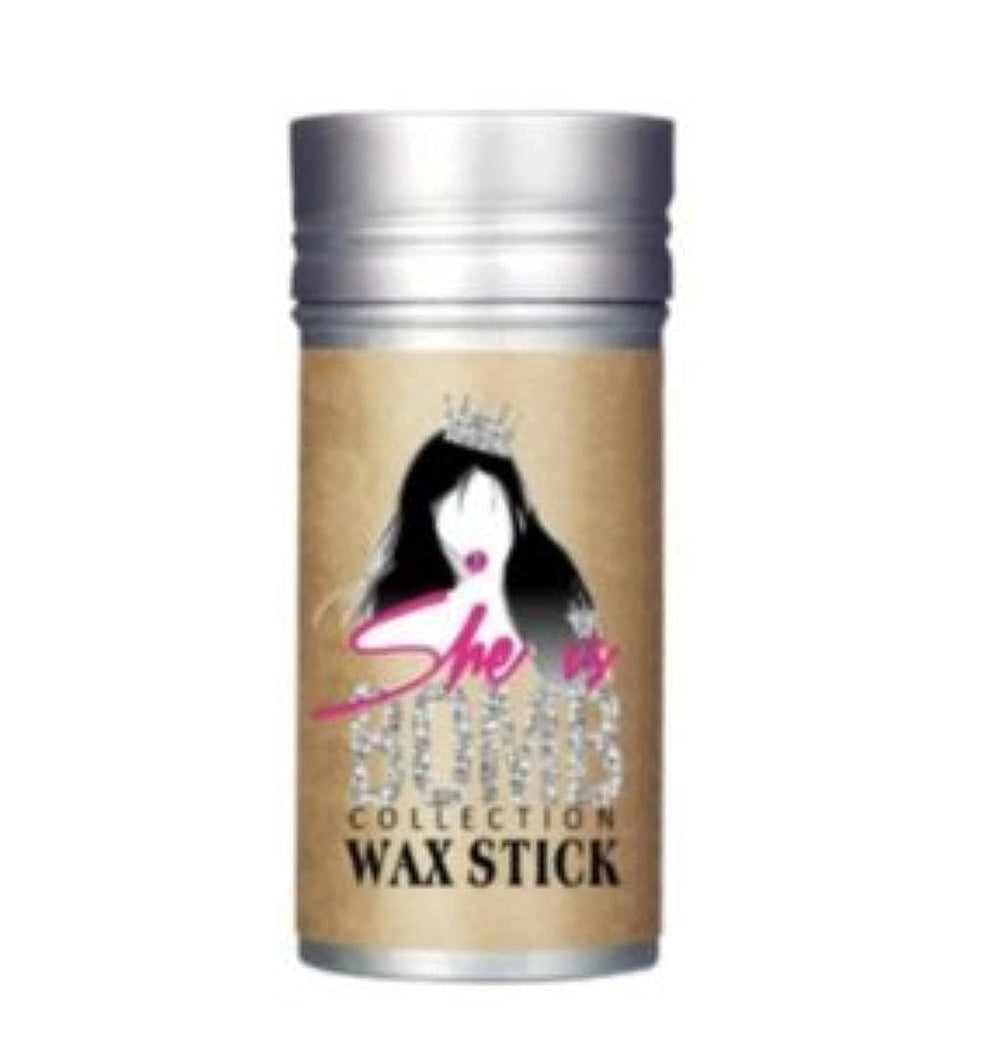 she is bomb hair wax stick front view showing compact size and styling control
