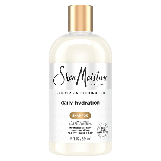 Shea Moisture front packaging showing 13 oz bottle and coconut branding for trust