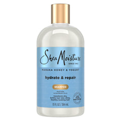 Shea Moisture front packaging showing hydrate and repair benefits