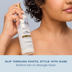Shea Moisture ingredient label highlighting coconut oil and Acacia Senegal benefits