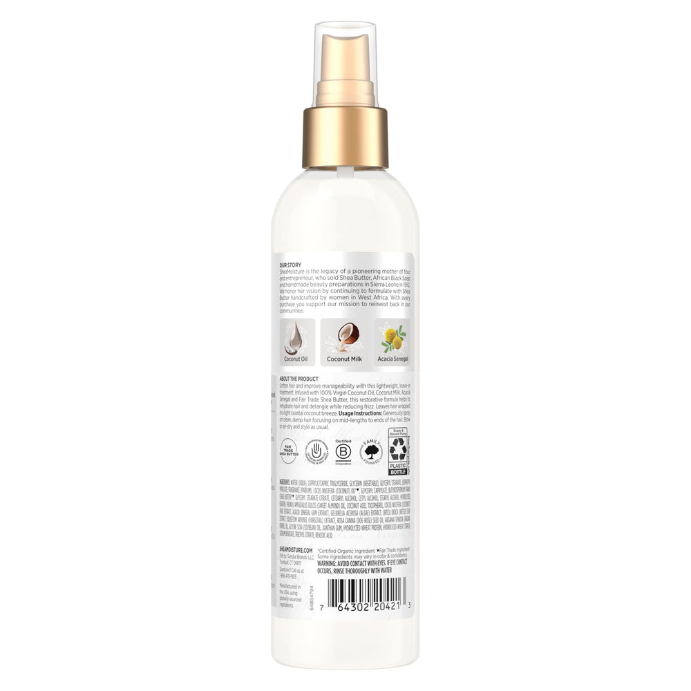 Shea Moisture spray nozzle dispensing mist for even lightweight application