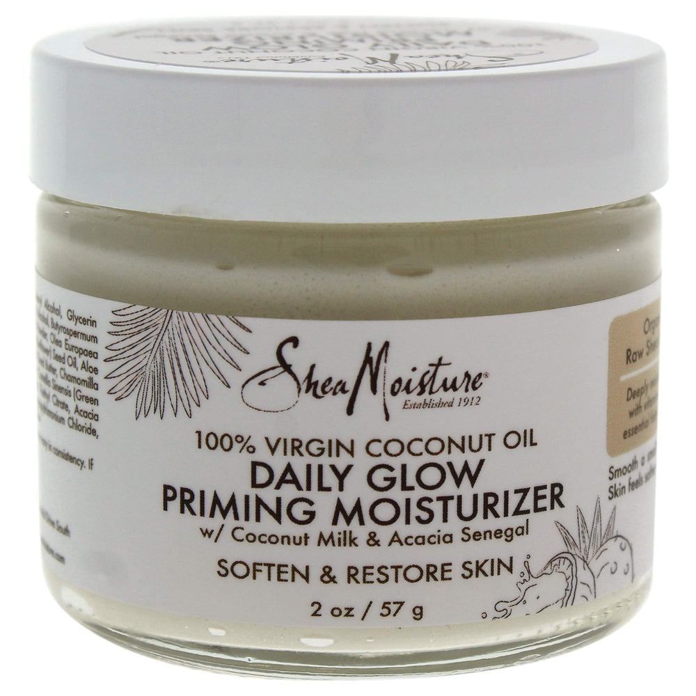 Shea Moisture texture close-up of creamy coconut formula demonstrating smooth application benefit