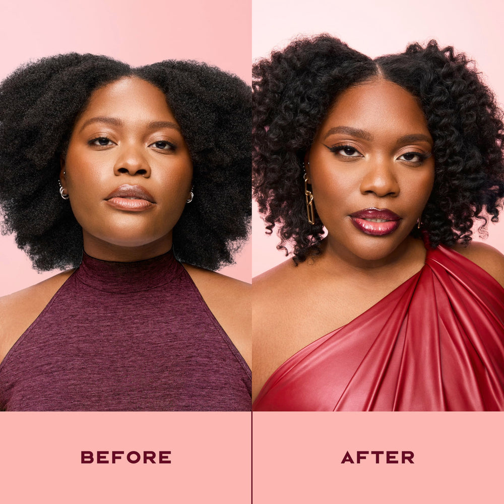 Shea Moisture application on damp hair demonstrating improved manageability and slip