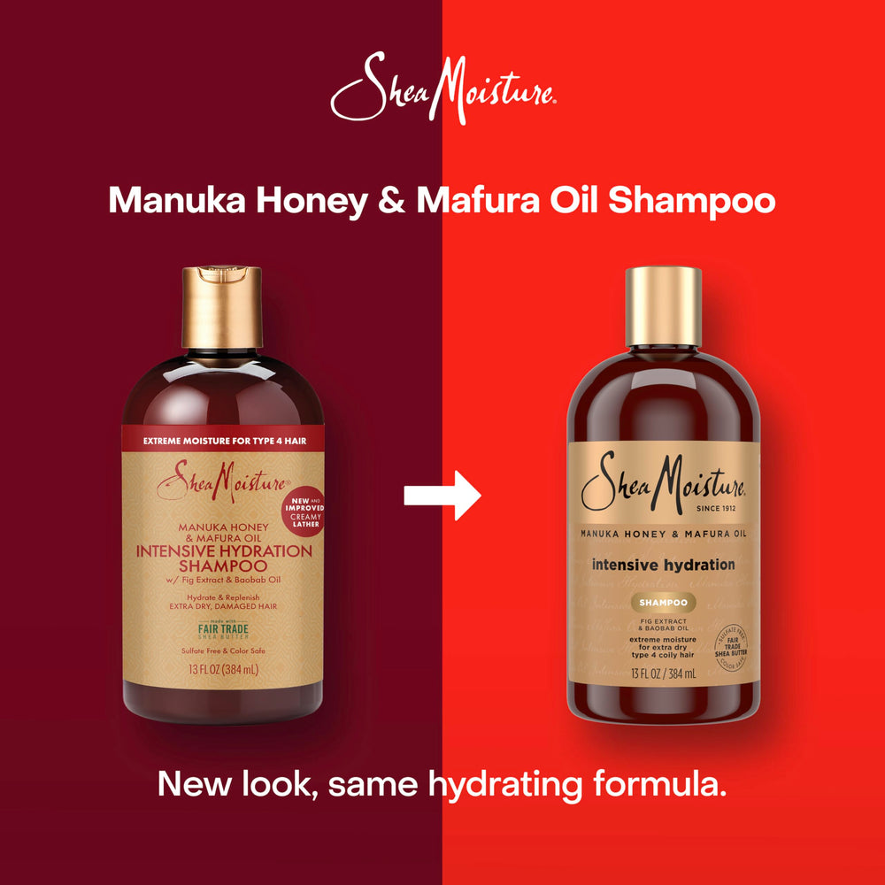 Shea Moisture label close-up showing ingredients list and fair-trade shea benefit