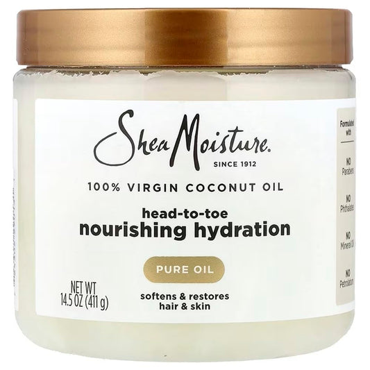 SheaMoisture front packaging showing bottle and label with clear product view