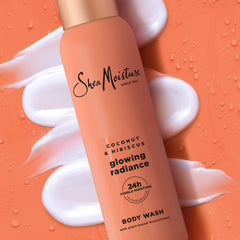 SheaMoisture body wash in shower demonstrating moisturized, glowing skin finish