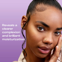 Shea Moisture serum on bathroom shelf in lifestyle setting for daily use