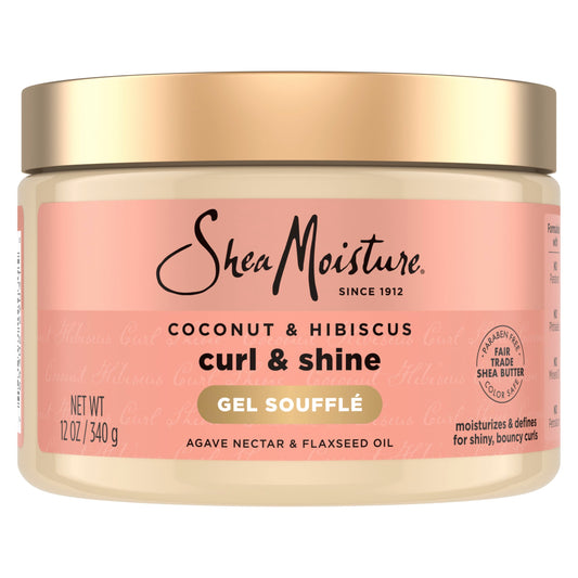 SheaMoisture front jar showing coconut and hibiscus for hydrated curls