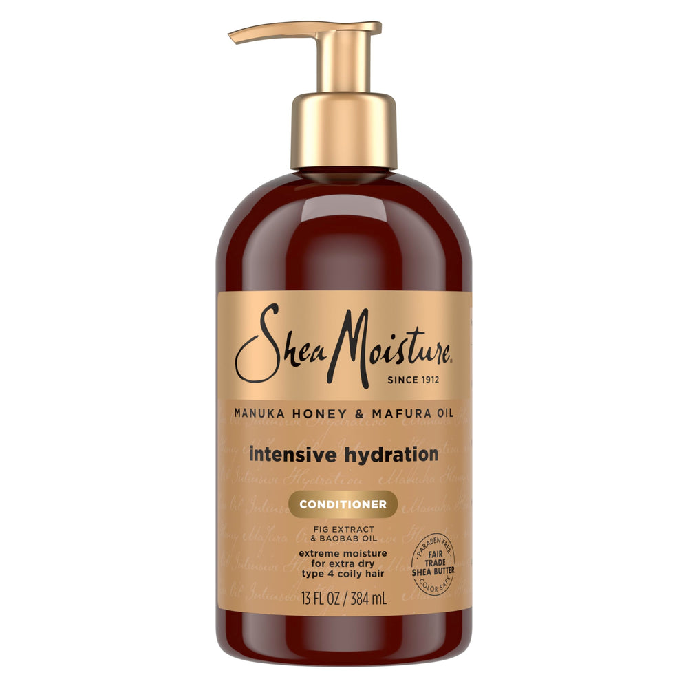 SheaMoisture front packaging showing product and clear benefits for hydration