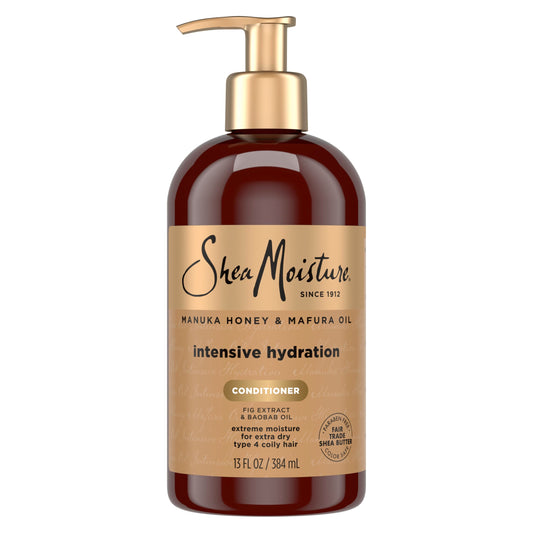 SheaMoisture front packaging showing product and clear benefits for hydration