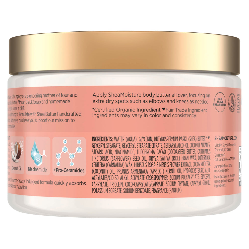 SheaMoisture open jar showing creamy texture and quick absorption benefit