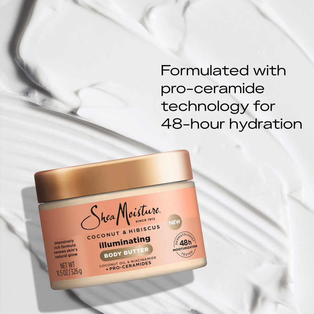 SheaMoisture dollop on palm demonstrating non-greasy absorption benefit