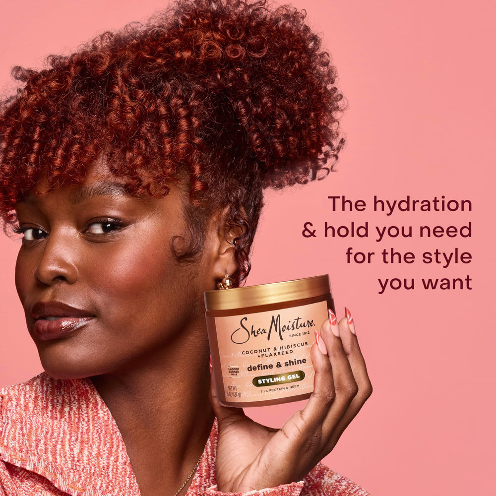 SheaMoisture gel being applied to wet hair for easy styling