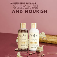 SheaMoisture ingredients flatlay with shea butter and castor oil for strengthening