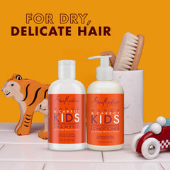 Shea Moisture kids conditioner open cap displaying creamy moisturizing texture