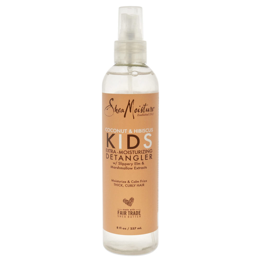 SheaMoisture kids detangler front packaging showing bottle and label, easy identification and benefit