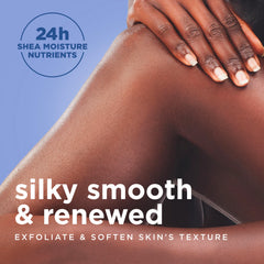 SheaMoisture rich lather on skin demonstrating gentle cleansing action