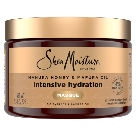 SheaMoisture front jar showing product branding and benefit of deep hydration