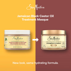 SheaMoisture masque applied to hair in hands for easier detangling