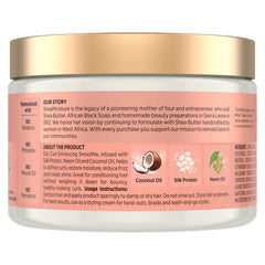 SheaMoisture cream texture in open jar highlighting rich smoothie consistency for easy application