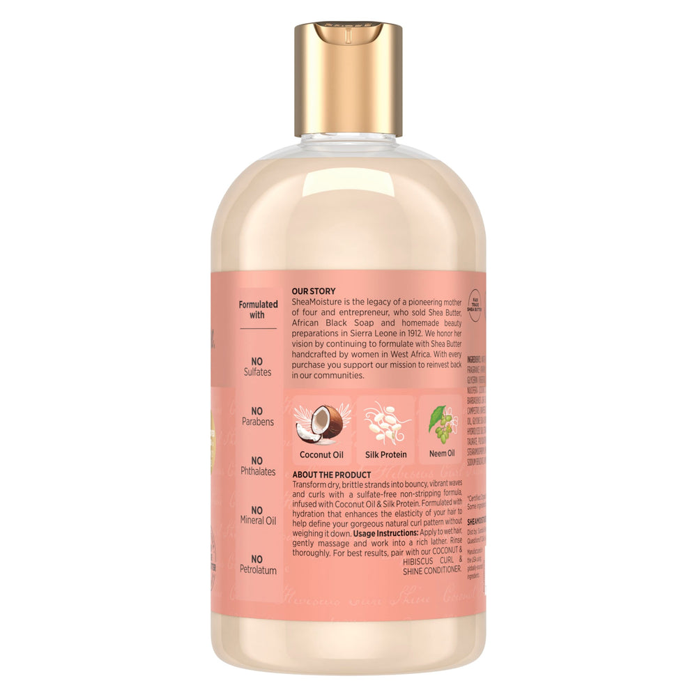 SheaMoisture label close-up highlighting ingredients and clean-formula benefits